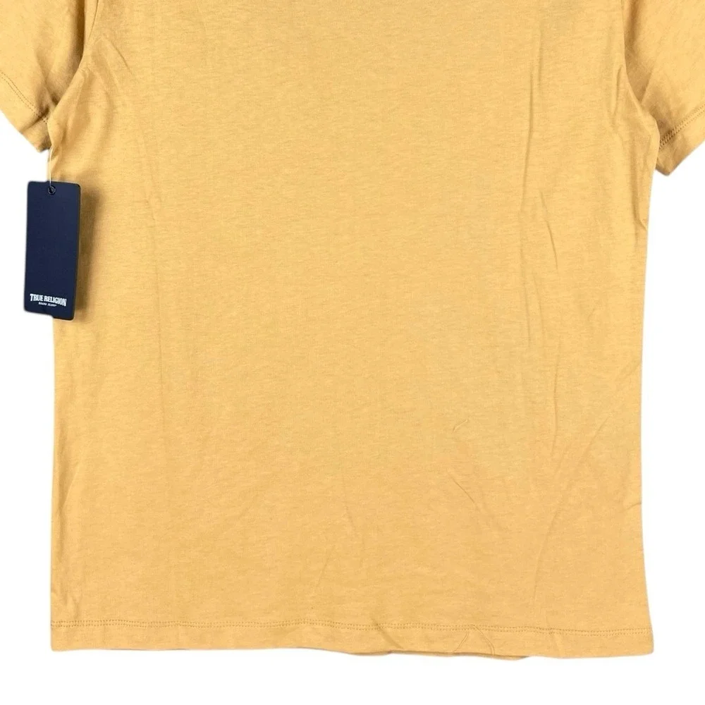NWT True Religion Men's Honey Mustard Silicone TR Area SS Pullover T-shirt Sz M